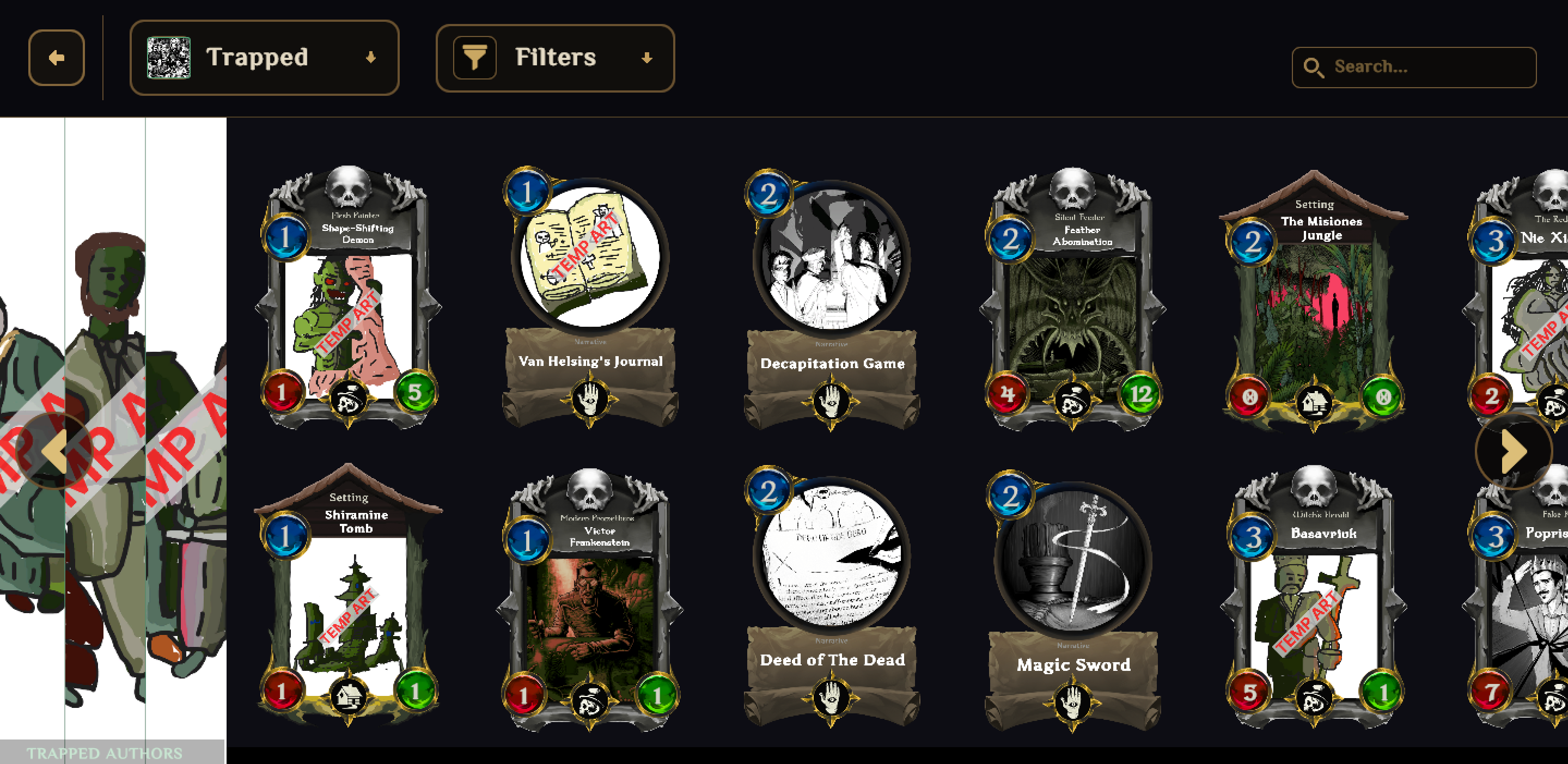 Masterworks of Horror temp art screenshot
